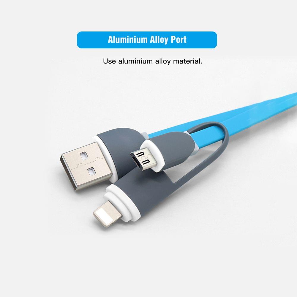 USB Charging Cable 2 in 1 Charging Cable Micro USB Lightning