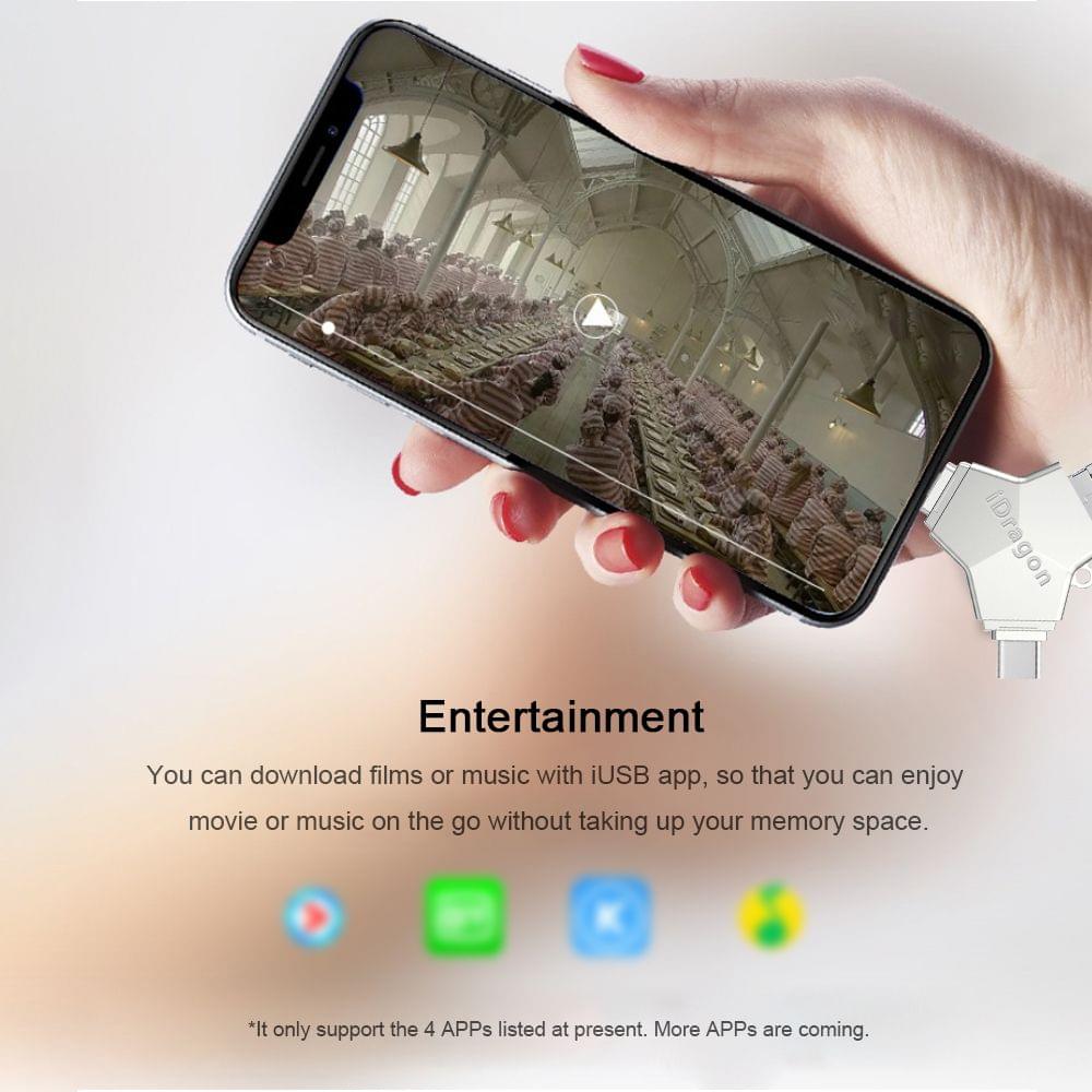 4-in-1 USB Flash Drive 128GB for iPhone Storage External - 128GB