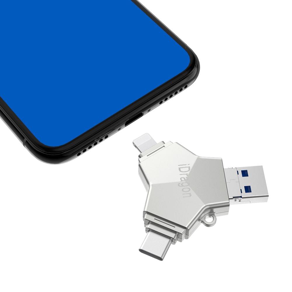 4-in-1 USB Flash Drive 128GB for iPhone Storage External - 128GB