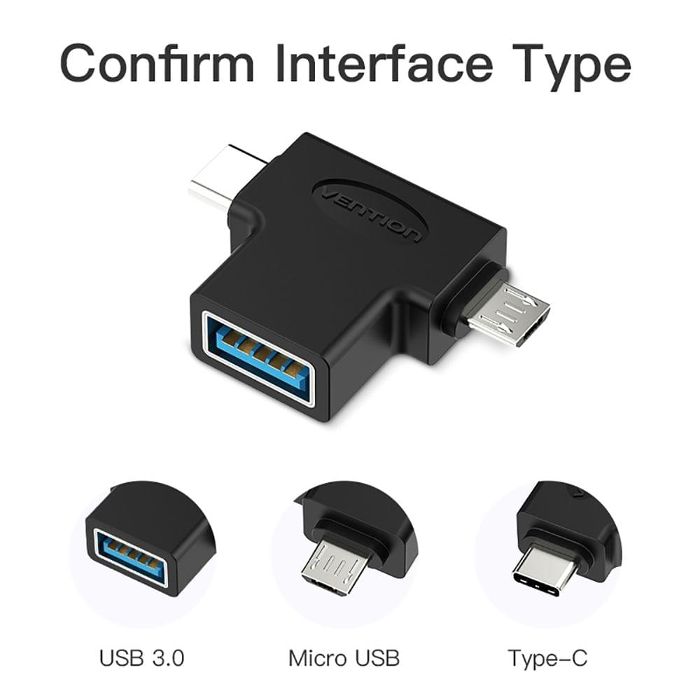 Vention CDIBO OTG Adapter 3 in 1 USB3.0 Type-C Micro USB USB