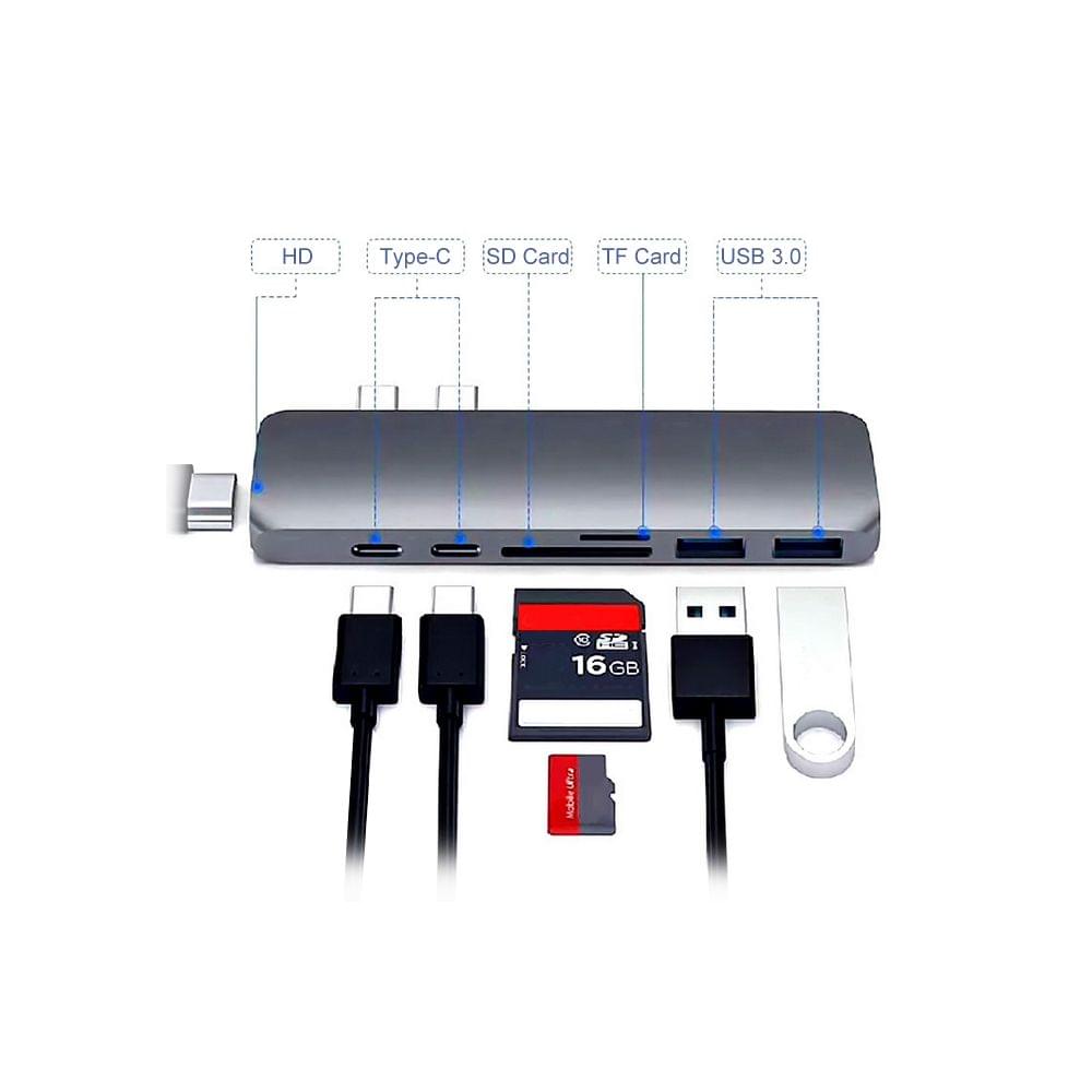 Dual TYPE-C Hub to Dual USB 3.0 Dual Type-C 4K HDMI Charging