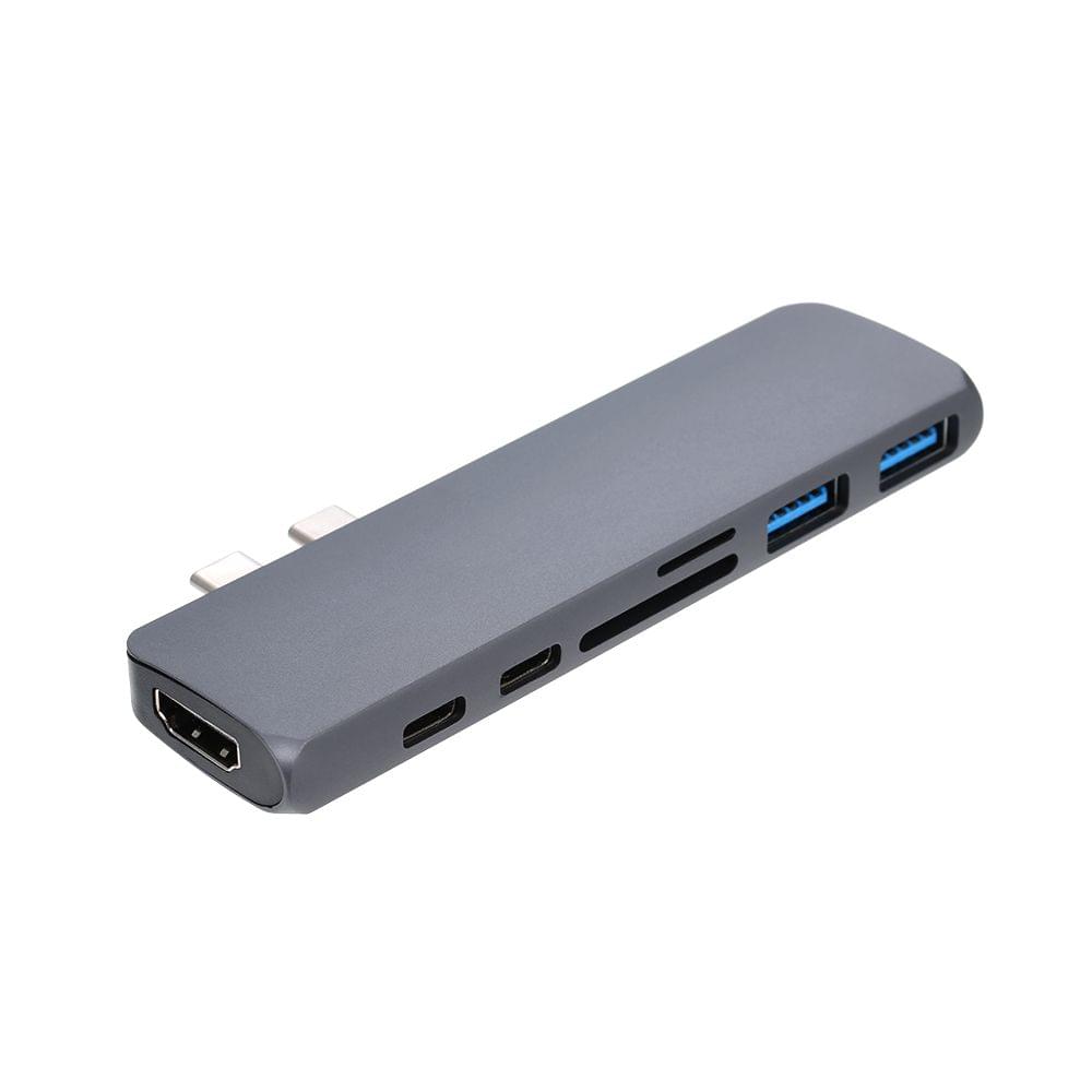Dual TYPE-C Hub to Dual USB 3.0 Dual Type-C 4K HDMI Charging