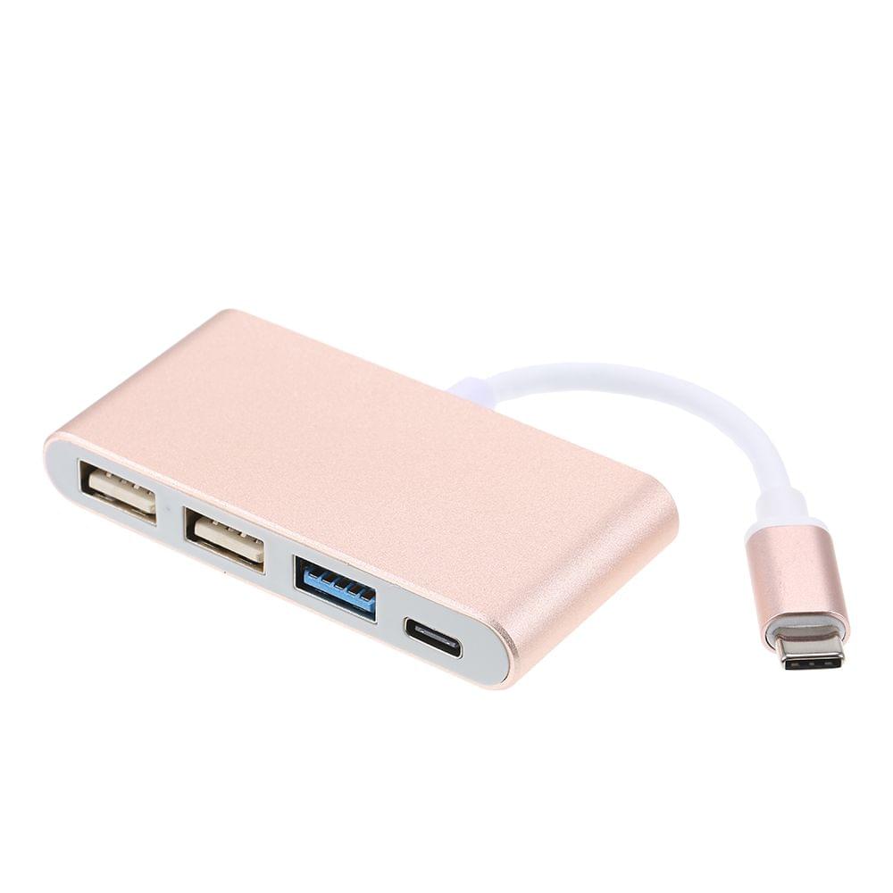 4 in 1 Type-C to Type-C 3 Hub Charging Port Type-C to USB