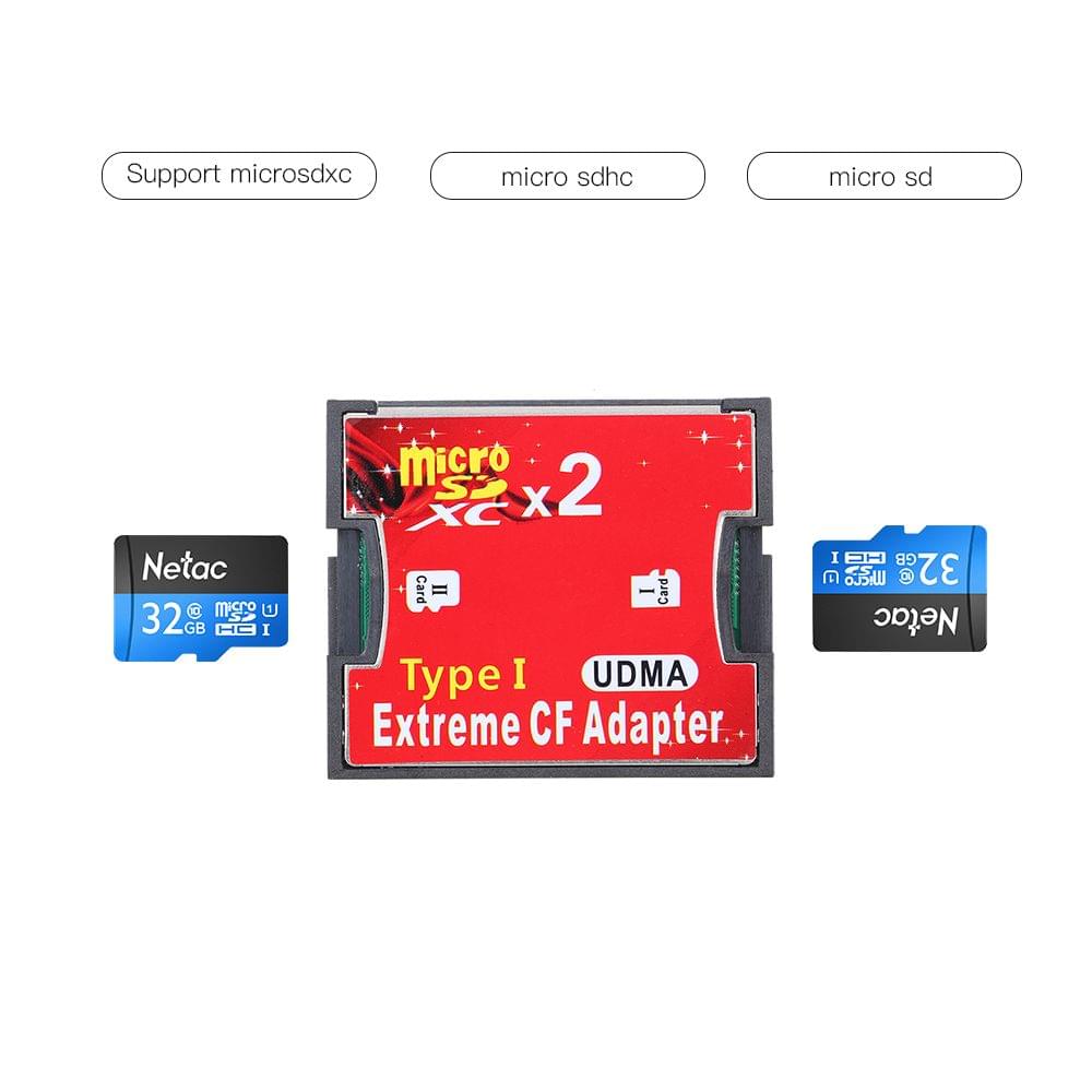 Dual TF to CF Adapter Card Dual Micro SD to CF Converter