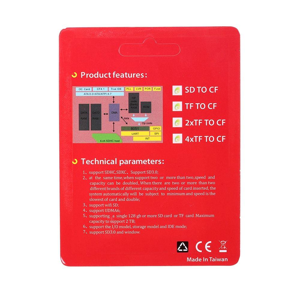 Dual TF to CF Adapter Card Dual Micro SD to CF Converter