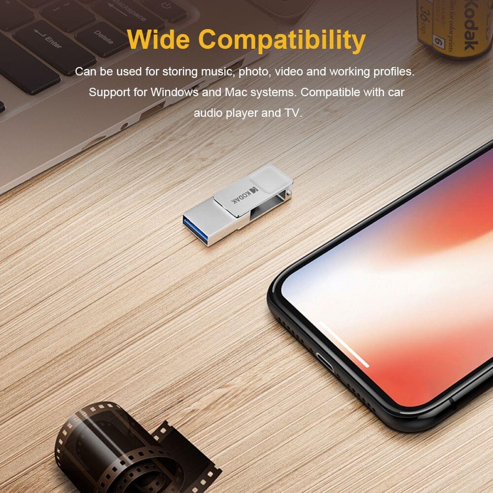Kodak K223C 64G Type-C USB3.1 U Disk Metal Portable USB