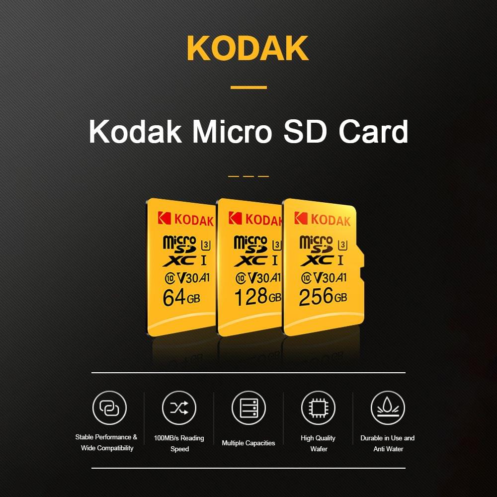 Kodak Micro SD Card 128GB TF Card U3 A1 V30 Memory Card