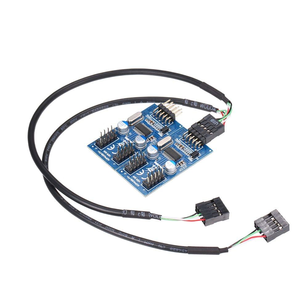 9Pin USB Header Male 1 to 4 Female Extension Cable Card USB