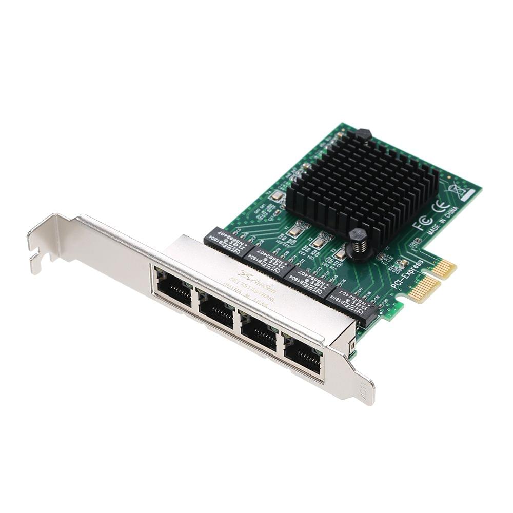 Network Server Card 4 Ports Gigabit 1000M PCI-E Ethernet