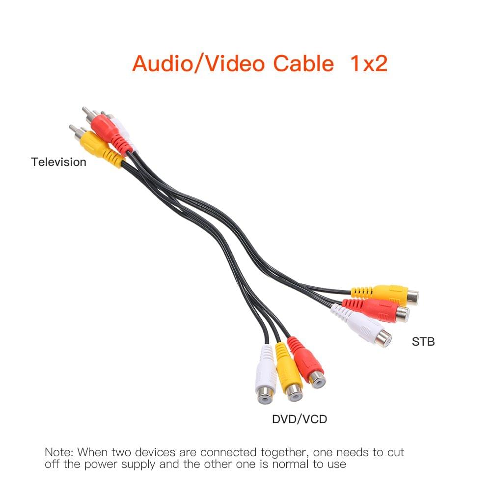 Audio/Video Cable 3 Male to 6 Female for DVD/TV/STB Gold