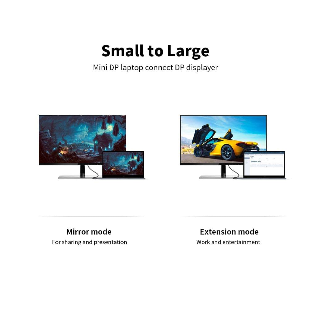 VENTION Mini DP to DP Adapter Cable 4K@60Hz Mini DisplayPort - 1.5m