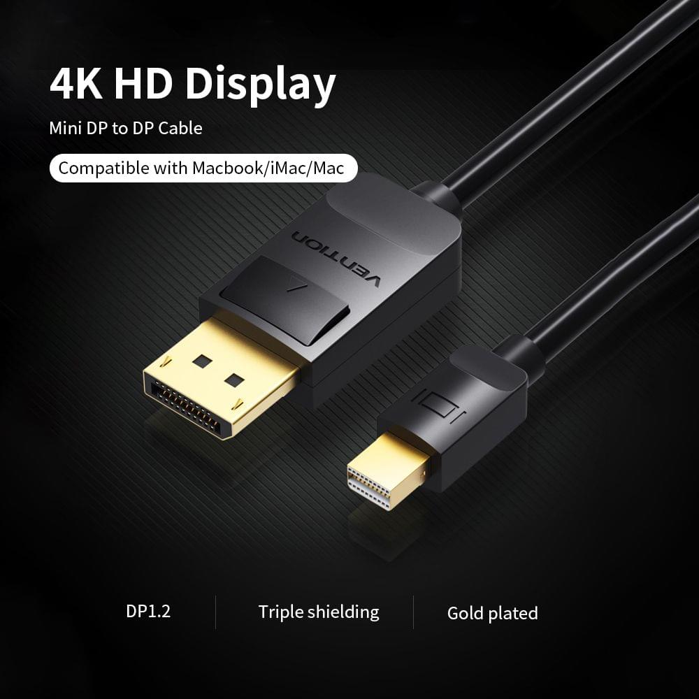 VENTION Mini DP to DP Adapter Cable 4K@60Hz Mini DisplayPort - 1.5m