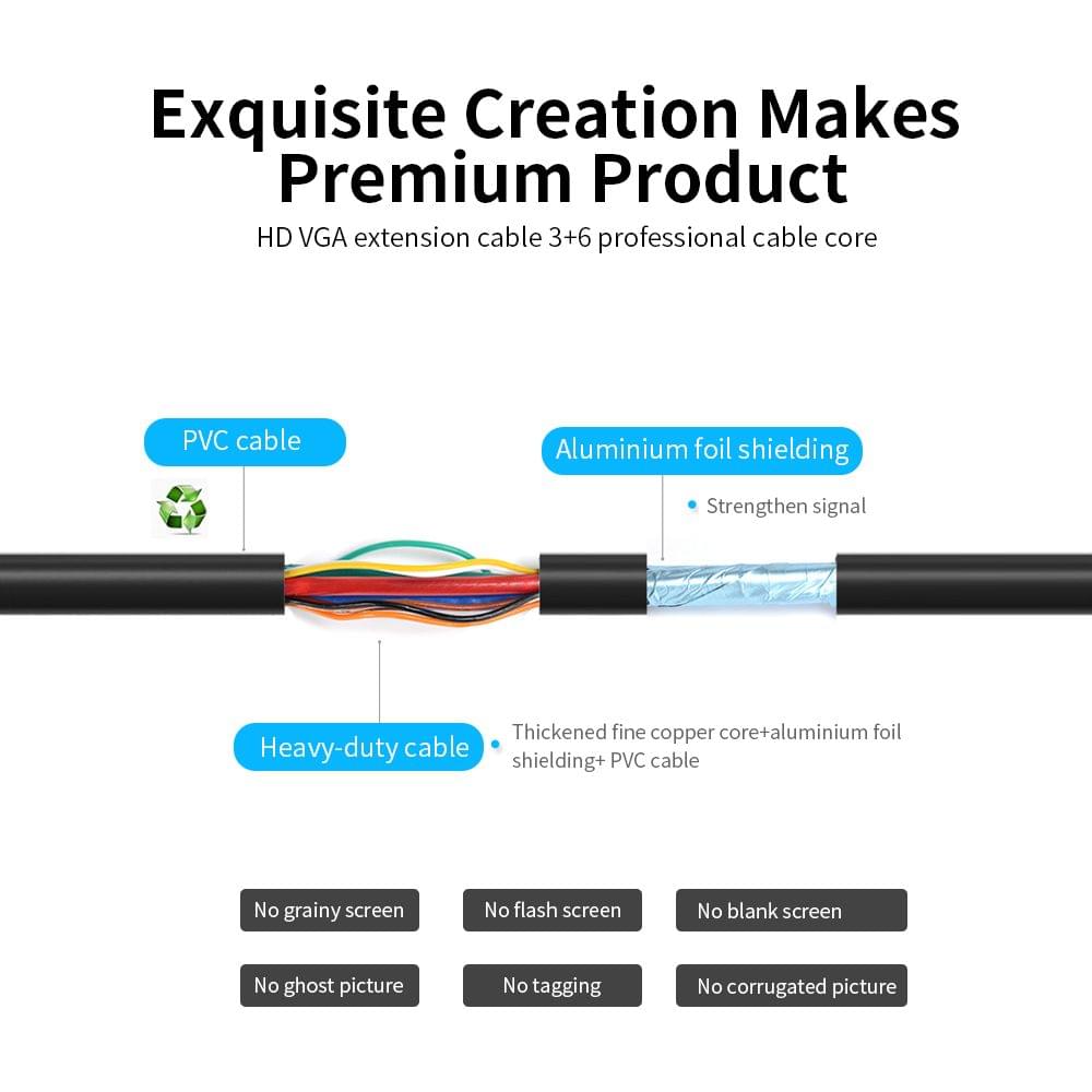 VENTION VGA Extension Cable VGA Male to Female HD Adapter - 2m