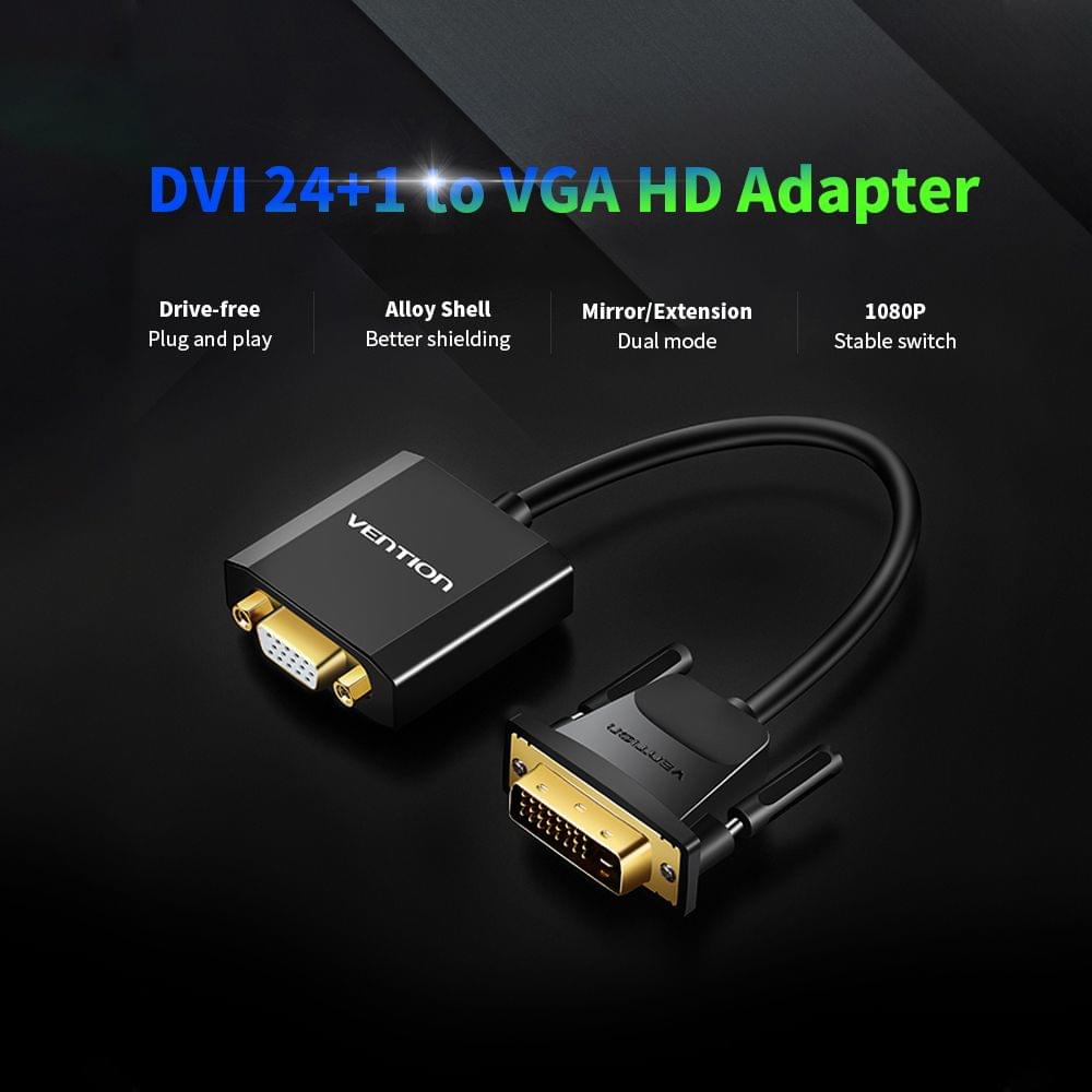 Vention DVI to VGA Adapter DVI-D/DVI24+1 to VGA Converter - 1m