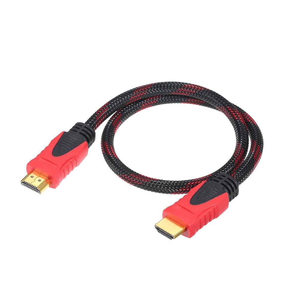 HD Cable High Speed 2.0 Adapter Cable Braided Cord 4K 3D - 0.5m
