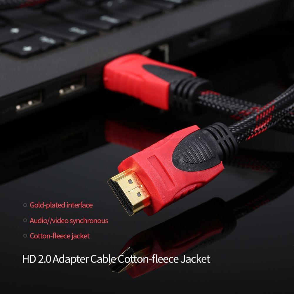 HD Cable High Speed 2.0 Adapter Cable Braided Cord 4K 3D - 0.5m