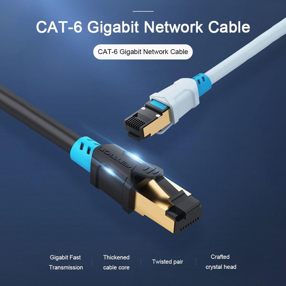 VENTION Cat 6 Ethernet Cable Gigabit Fast Speed Flat Network - 1.5m