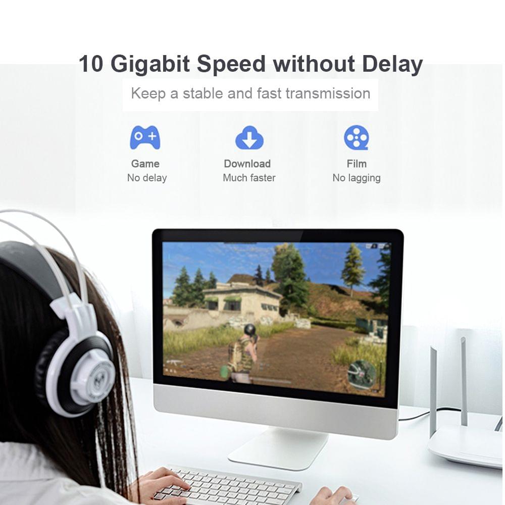 VENTION Cat 7 Ethernet Cable 10 Gigabit Fast Speed Flat - 0.5m