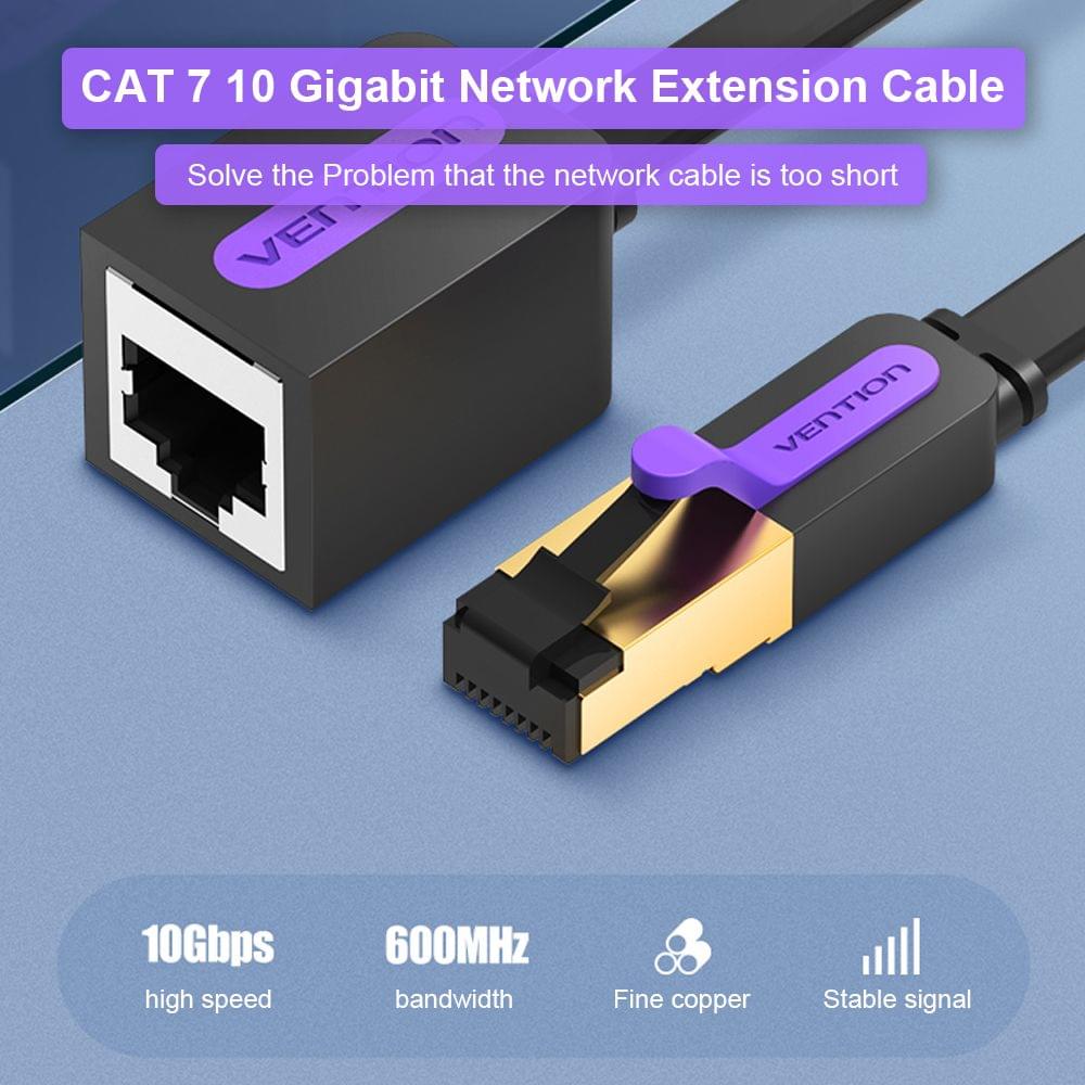 VENTION CAT 7 Network Extension Cable 10 Gigabit Fast Speed - 1m