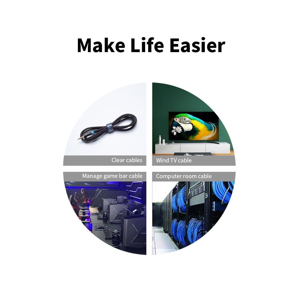 Vention Cable Organizer Computer Wire Manager with Fastener - 1m