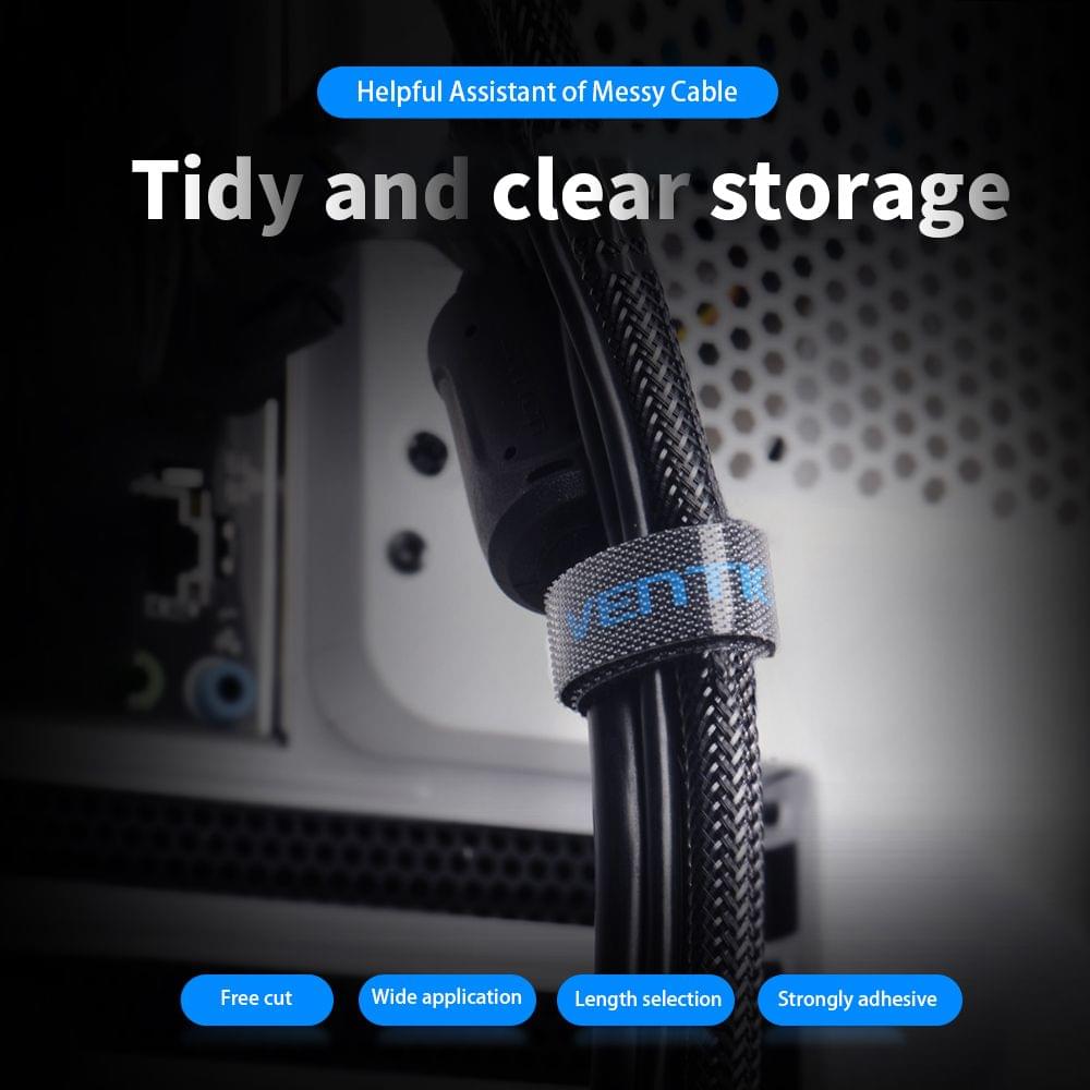 Vention Cable Organizer Computer Wire Manager with Fastener - 1m