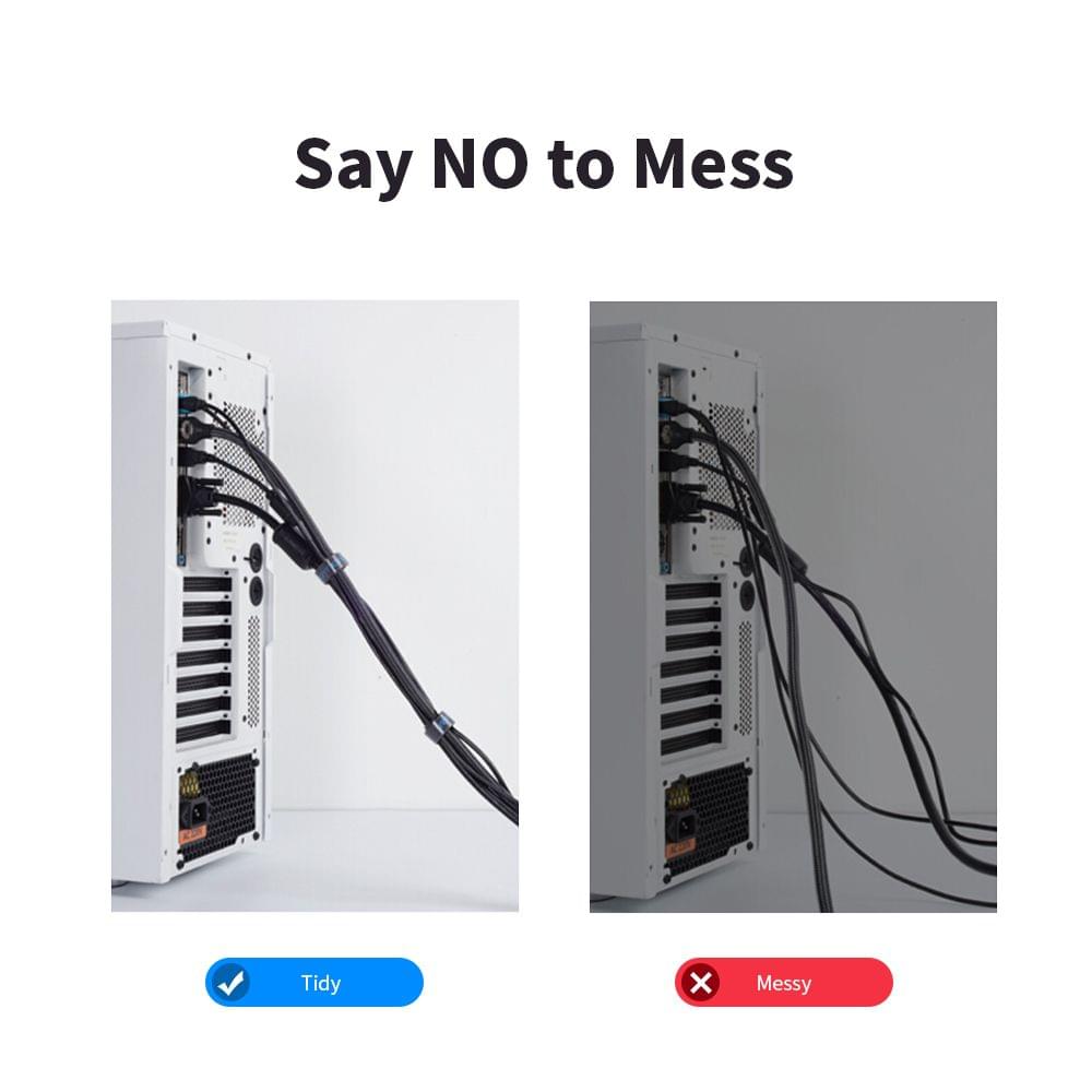 Vention Cable Organizer Computer Wire Manager with Fastener - 1m