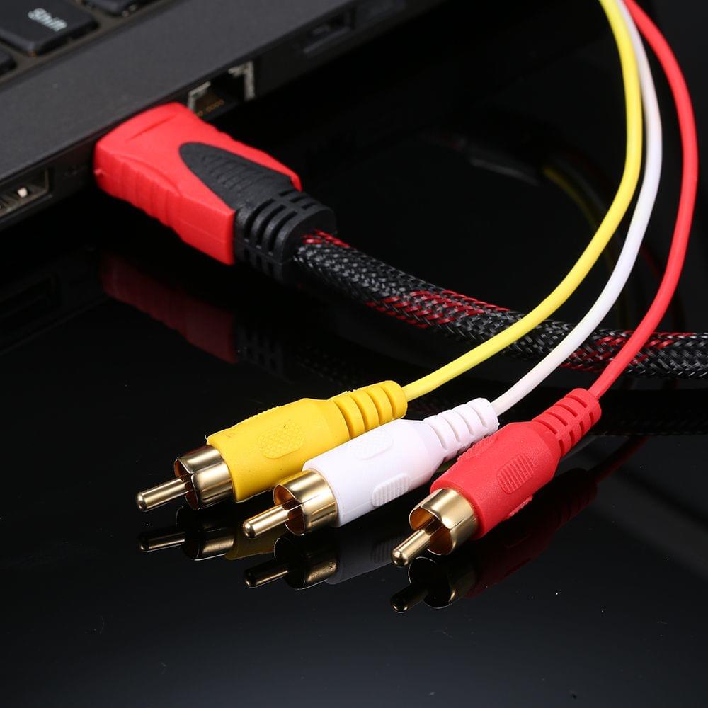 HD RCA Audio Video Cable HD to 3 RCA Male AV Wire Cord 1.5M