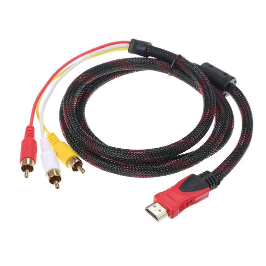 HD RCA Audio Video Cable HD to 3 RCA Male AV Wire Cord 1.5M