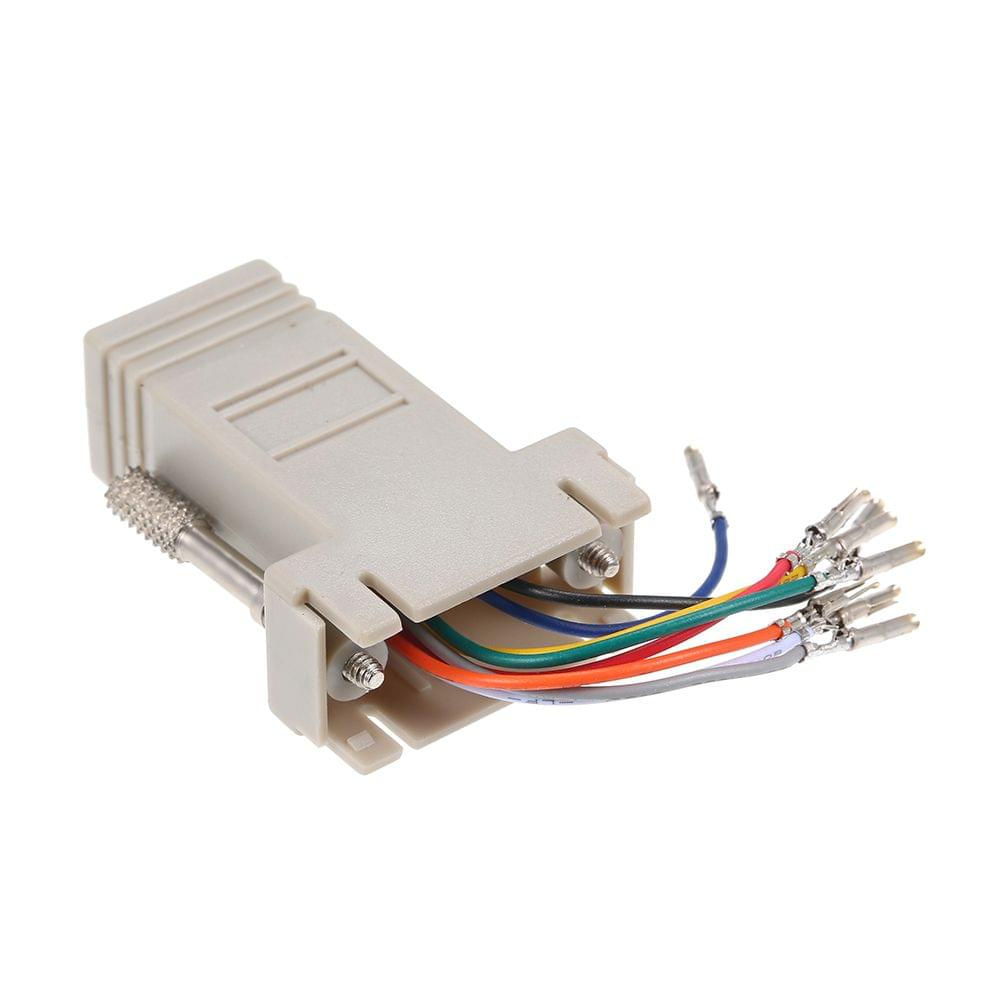 RJ45 to Serial Port Female to DB 9PIN Adapter 8P8C Module