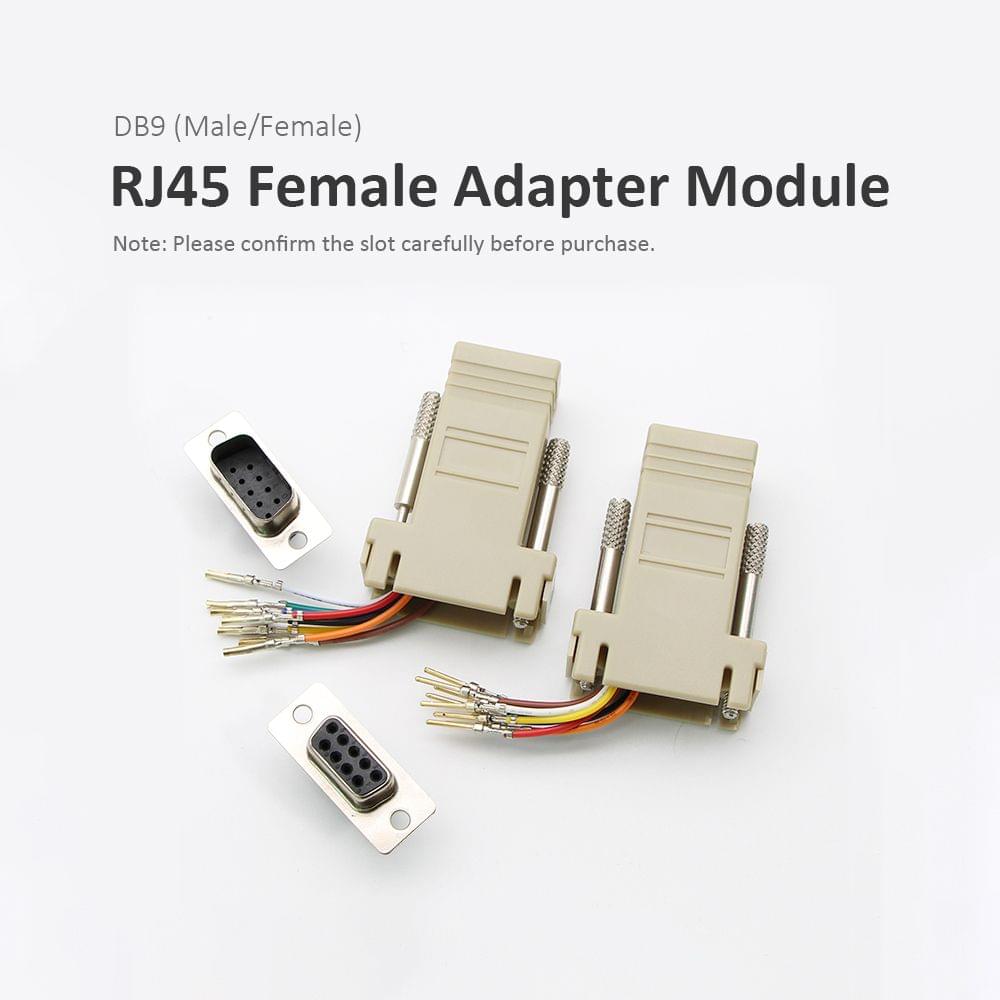 RJ45 to Serial Port Female to DB 9PIN Adapter 8P8C Module
