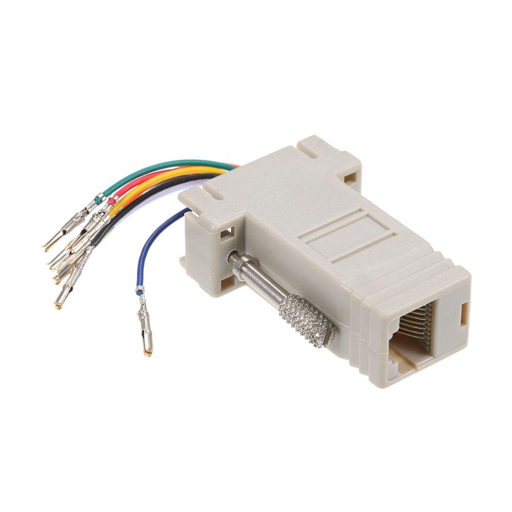 RJ45 to Serial Port Female to DB 9PIN Adapter 8P8C Module