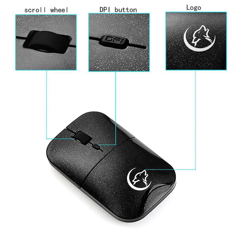 G822 Wireless Mouse 2.4GHz Adjustable 2400DPI Ergonomic