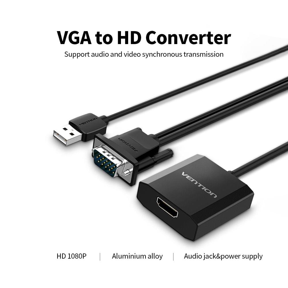 VENTION VGA to HD Adapter with USB2.0 and Audio Jack and - 0.5m