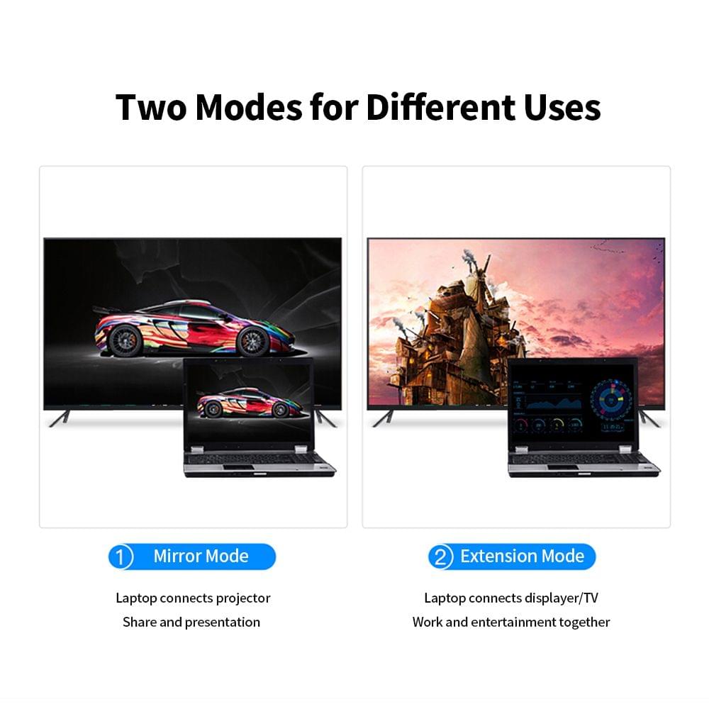 VENTION VGA to HD Adapter with USB2.0 and Audio Jack and - 1m