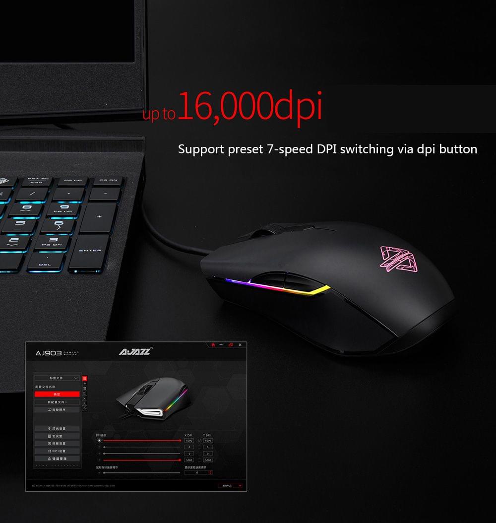 Ajazz AJ903 Mouse USB Wired Gaming RGB Lighting Mouse High