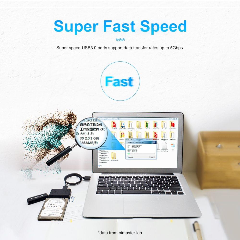 OImaster EB-0001BU3 2.5"/3.5" SATA I/II/III to USB3.0 - EU Plug