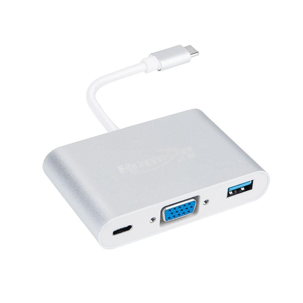 Hugeke 3 in 1 Type-C Expansion Hub USB C to