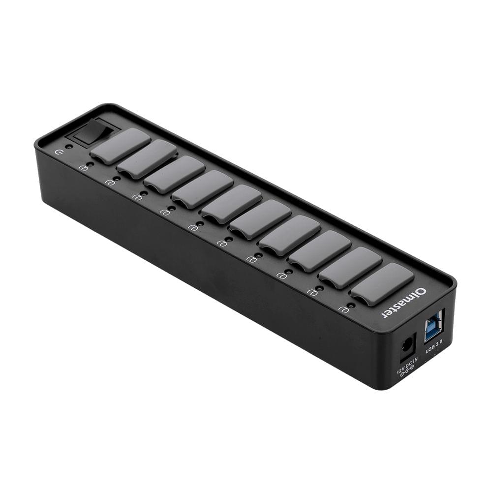 OImaster 10 Ports USB3.0 Hub 5Gbps High Speed Hub Fast - EU Plug
