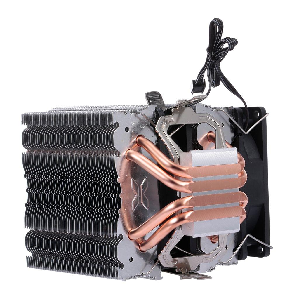 CPU Cooler Fan Heatsink 4 Heatpipe 2 Fans Quiet Heatsink
