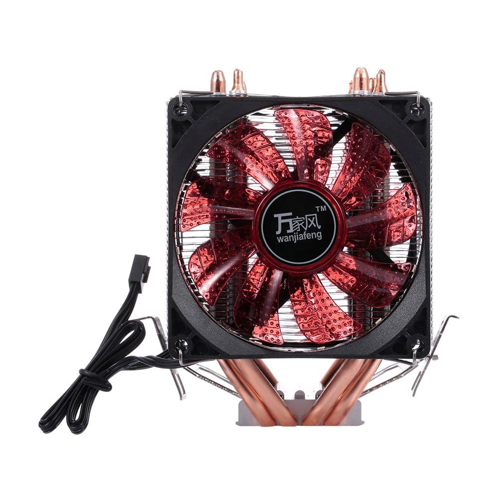CPU Cooler Fan Heatsink 4 Heatpipe 2 Fans Quiet Heatsink