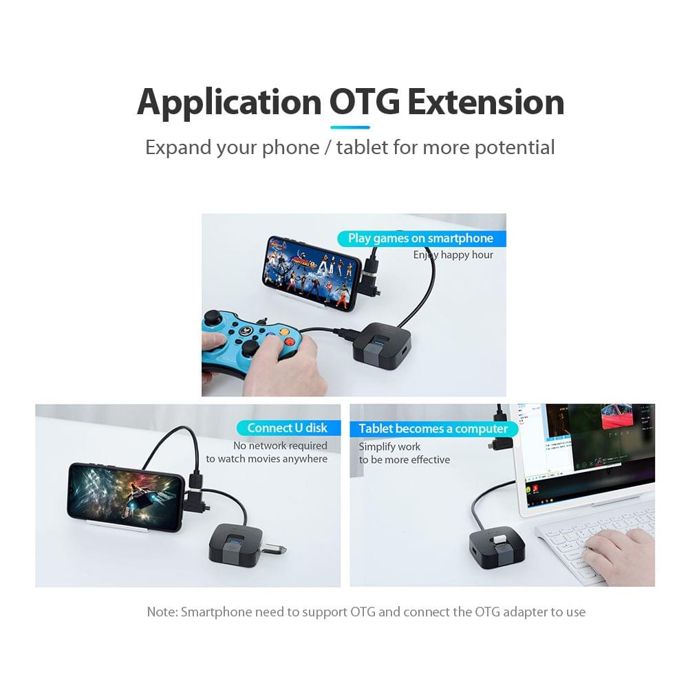 Vention High Speed USB Hub 4-port USB Splitter Hand-Free - 0.5m