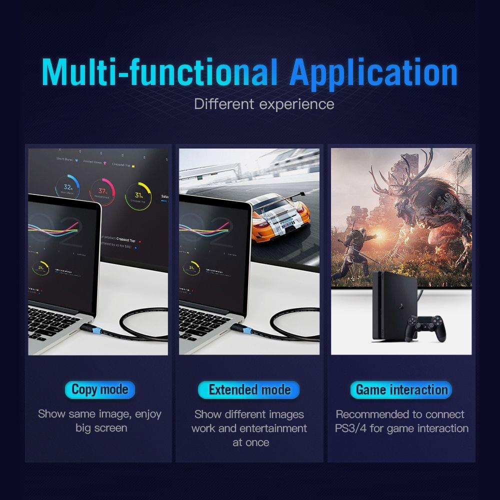 Vention HDMI Cable 4K Digital HD Cable 3D Video Cable Data - 1.5m