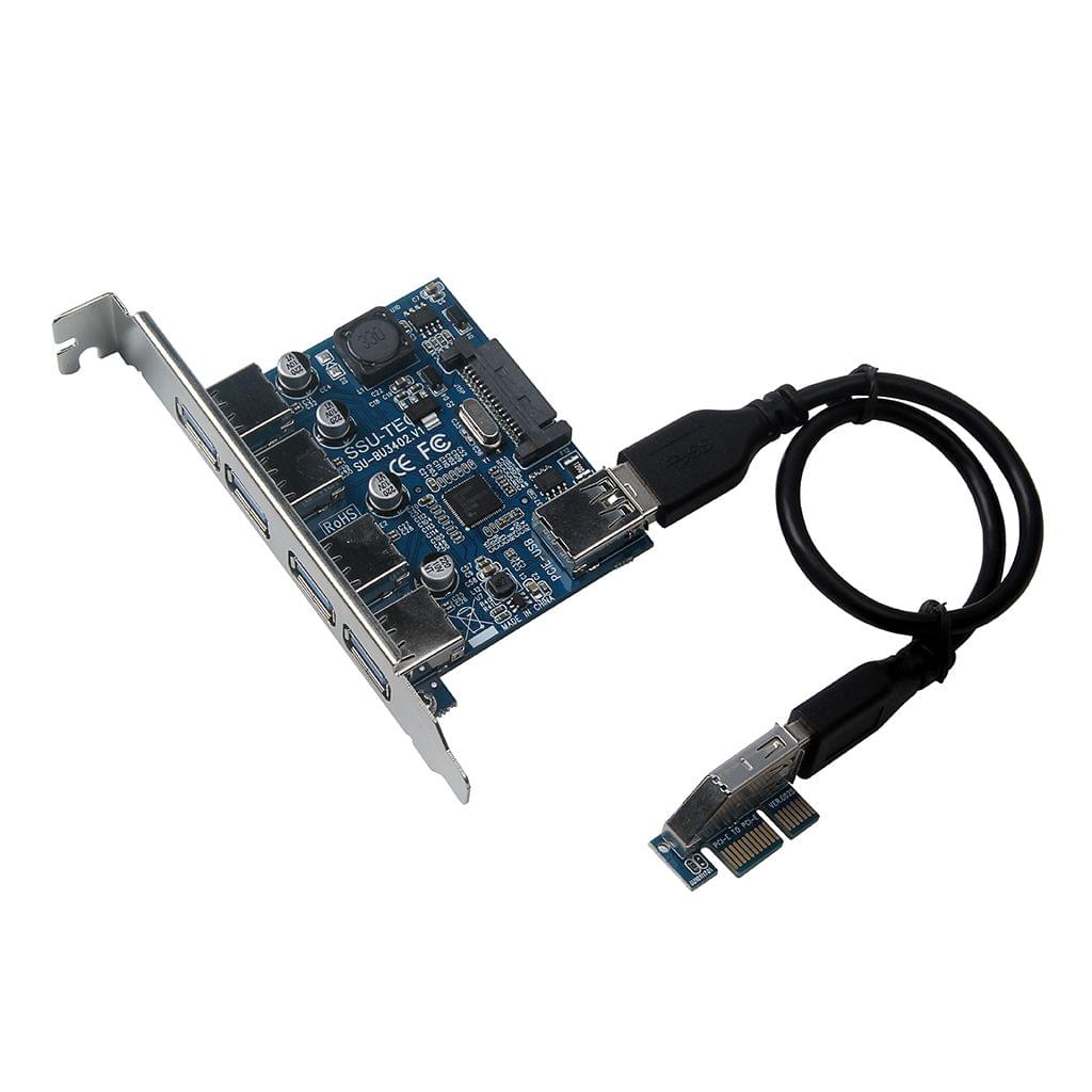 Four Ports USB 3.0 Super Fast 5Gbps PCI-E Expansion Card PCI