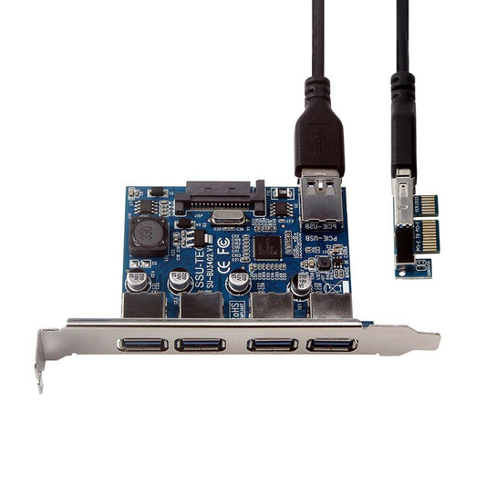 Four Ports USB 3.0 Super Fast 5Gbps PCI-E Expansion Card PCI