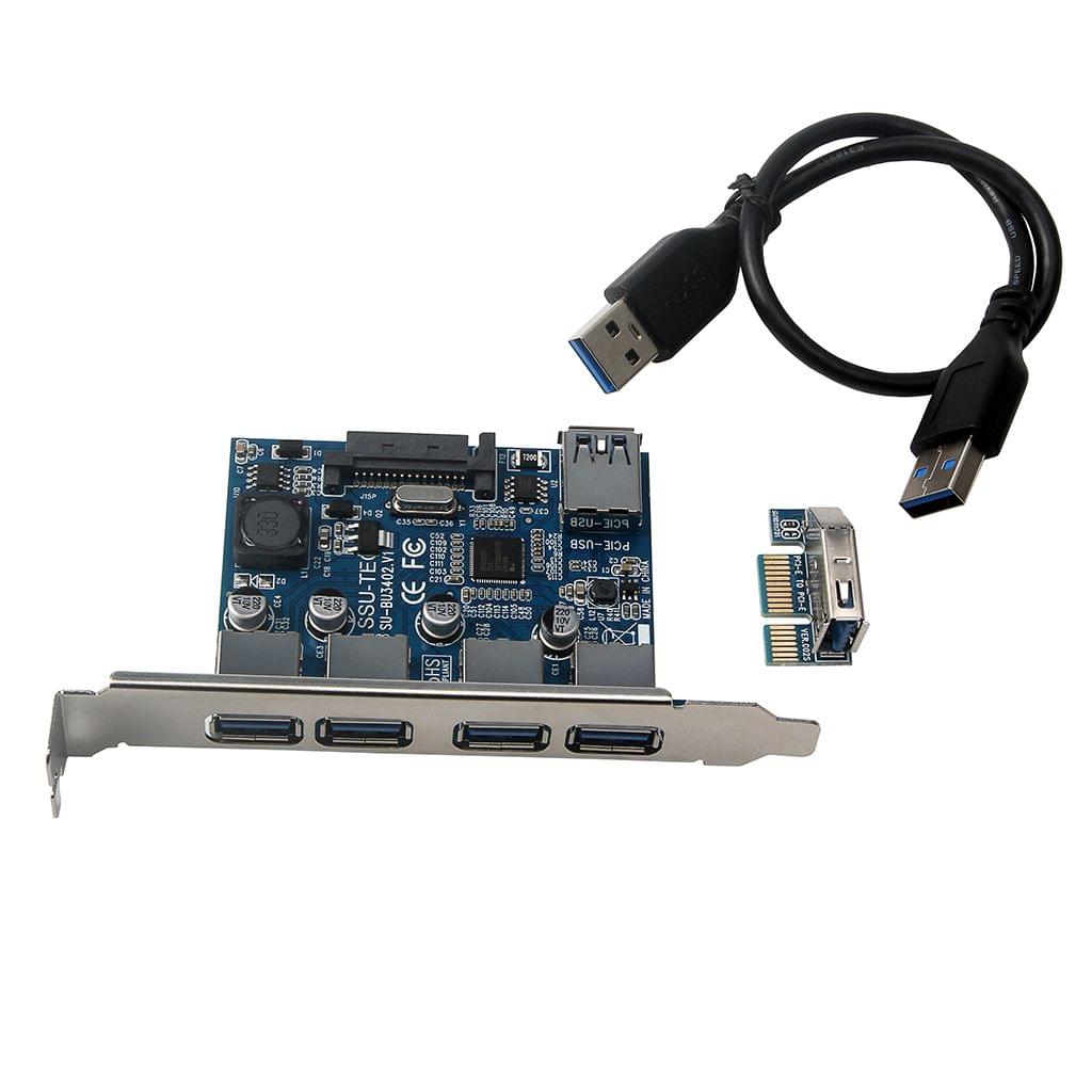 Four Ports USB 3.0 Super Fast 5Gbps PCI-E Expansion Card PCI