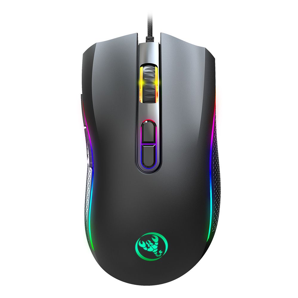 HXSJ Colorful Luminous Gaming Mouse Wired Mouse Six