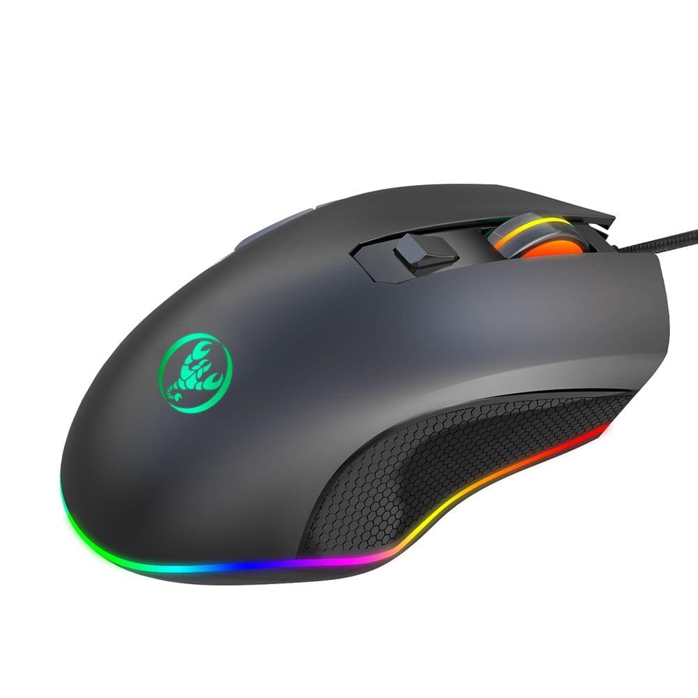 HXSJ 6400DPI Wired Gaming Mouse Four Adjustable DPI RGB