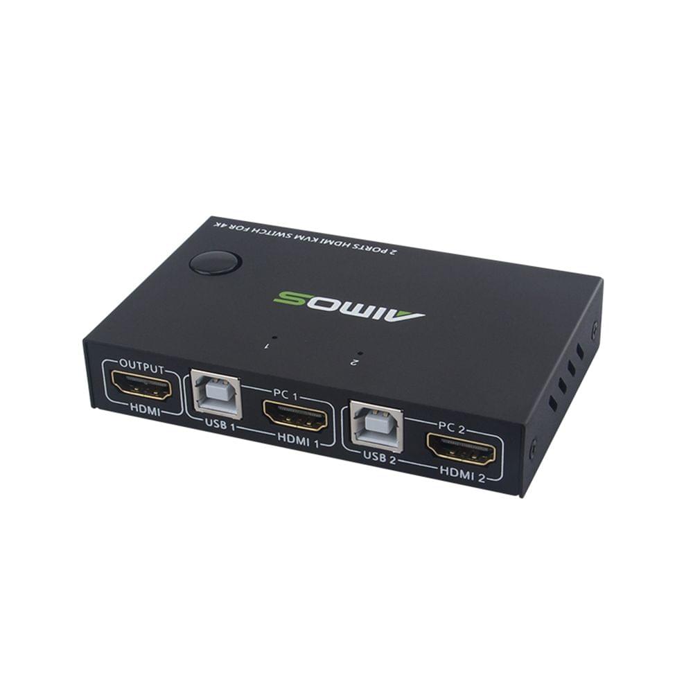 HDMI KVM Switcher 4K 2 in 1 out KVM Switcher Keyboard