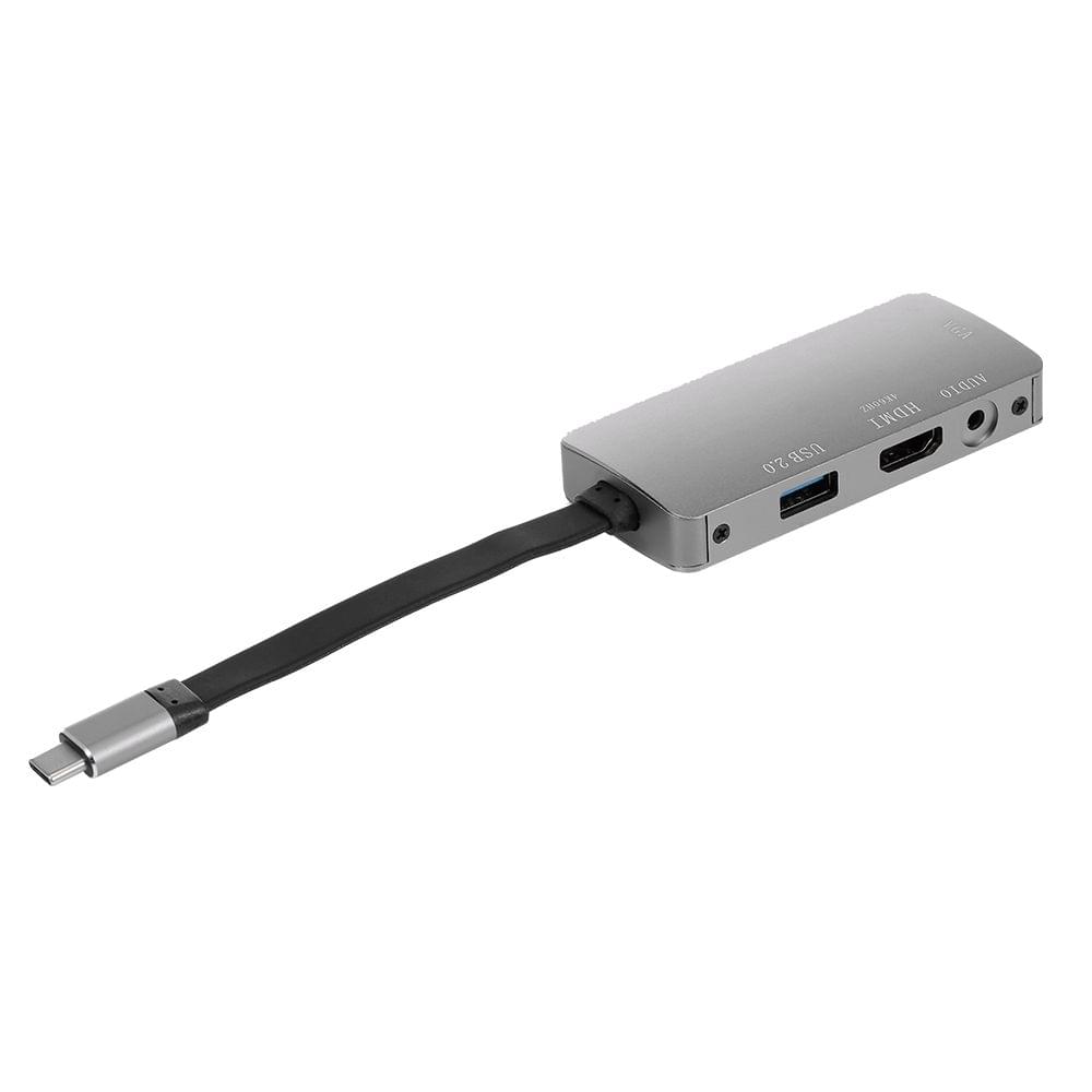 USB3.1 Type-C to HD VGA USB2.0 Converter with Audio Jack for