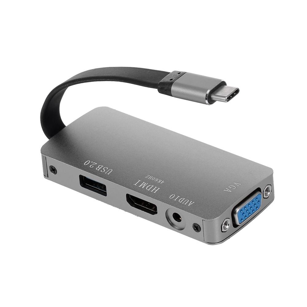 USB3.1 Type-C to HD VGA USB2.0 Converter with Audio Jack for